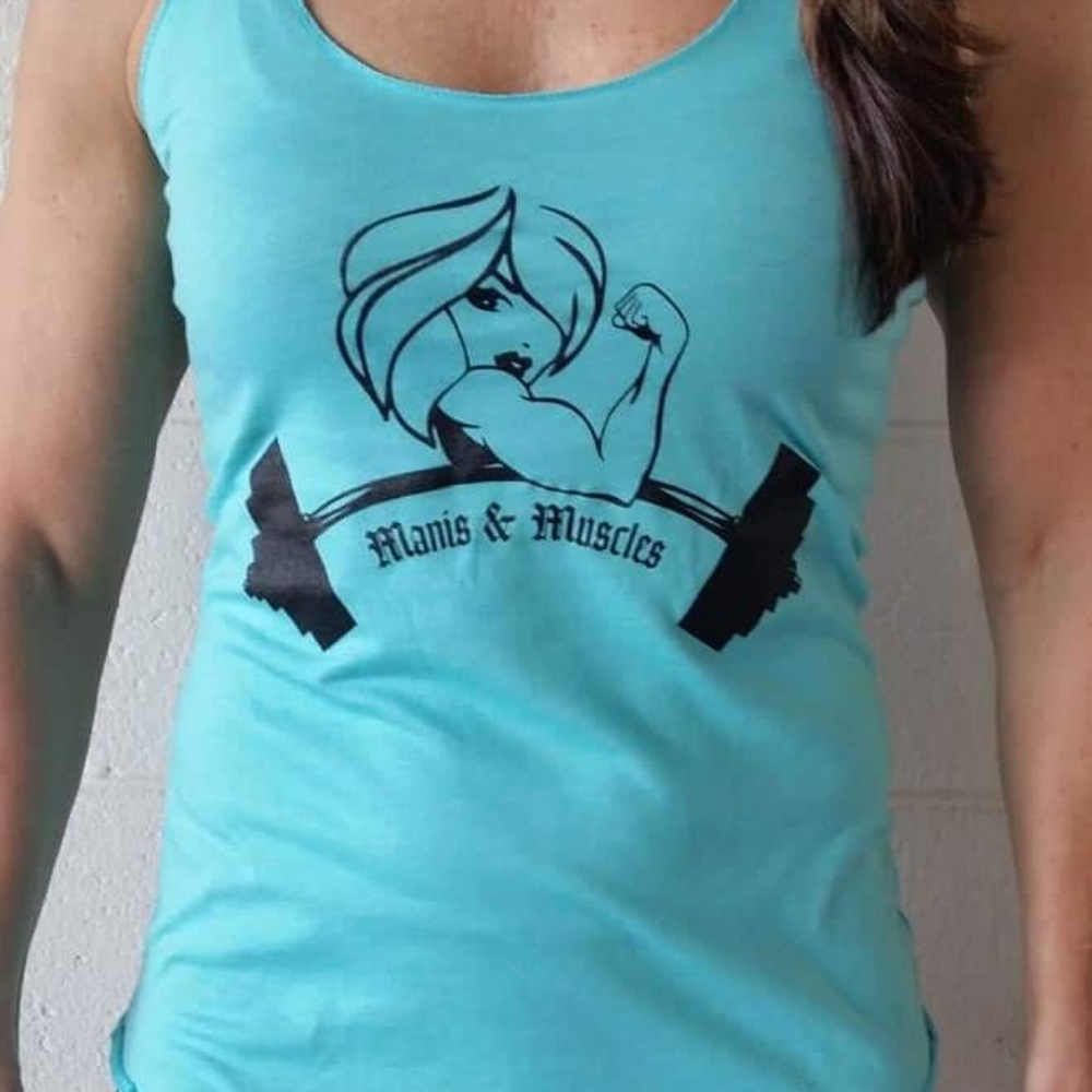 🔥NEXT LEVEL Tahiti Blue Graphic Racerback Tank